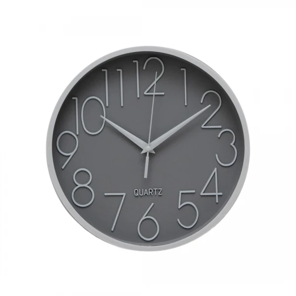 RELOJ PARED GRIS