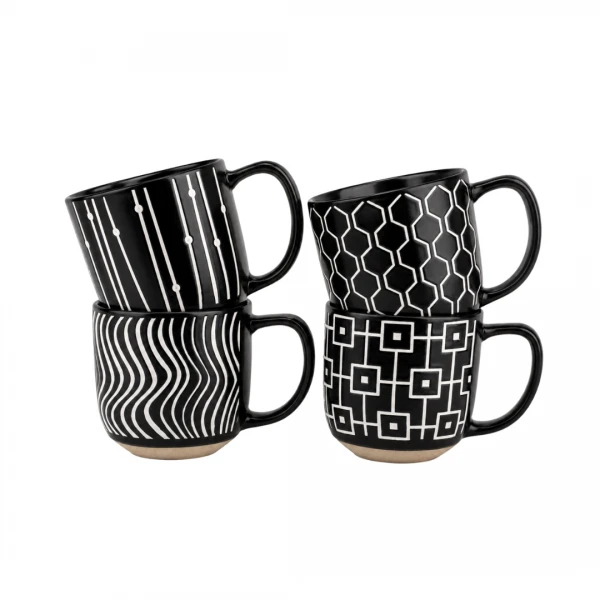 SET X4 JARRO MUG NEGRO ...